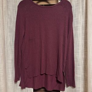 Women's Maroon Long Sleeve Top